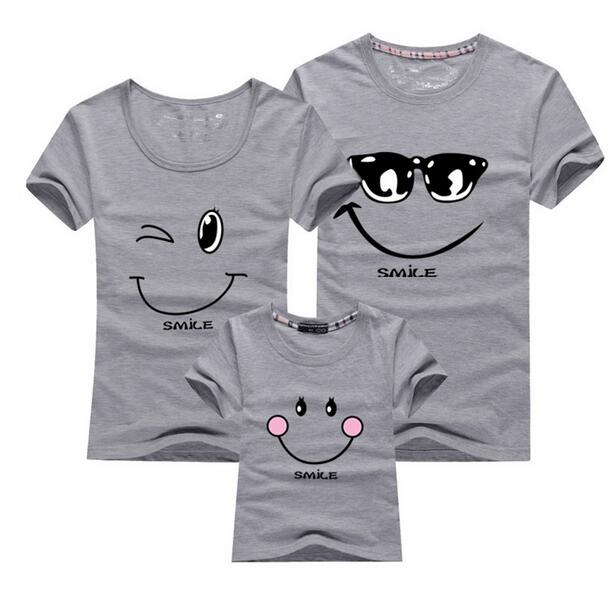 Cotton Family Matching T-Shirts with Short Sleeves