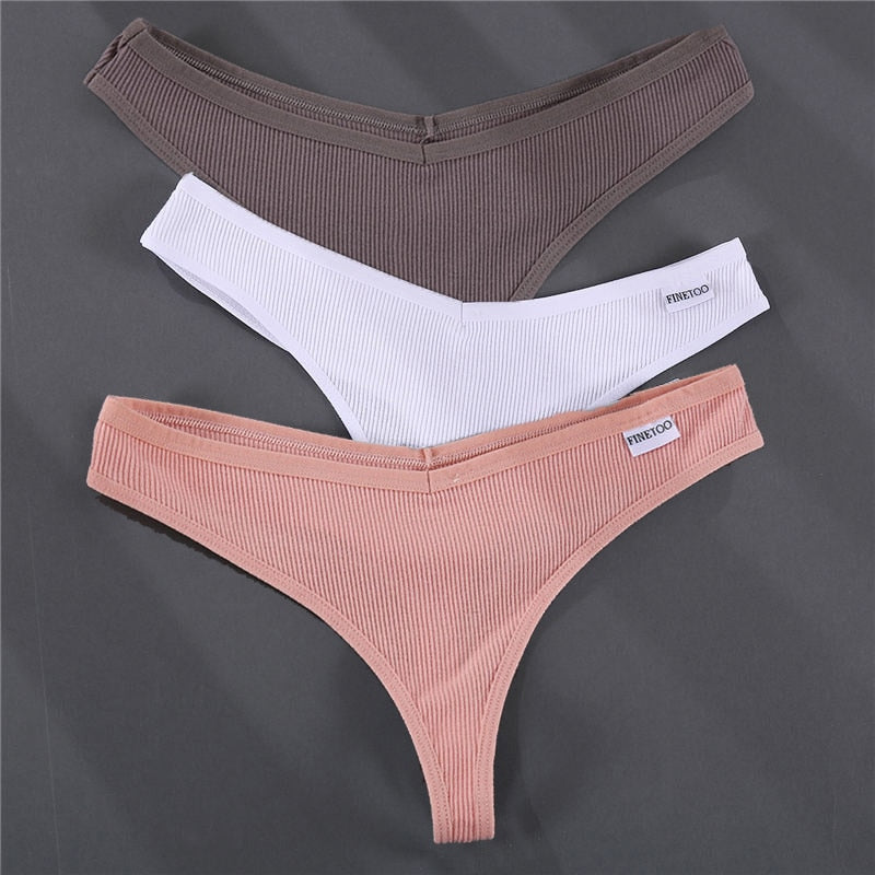 Women's Solid Color Summer G-Strings Set