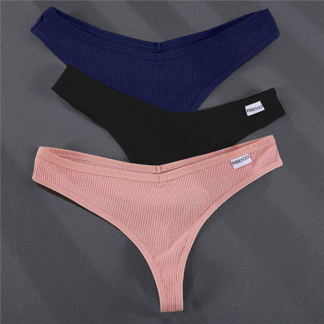 Women's Solid Color Summer G-Strings Set