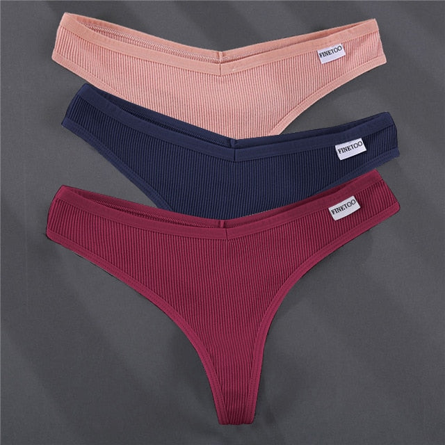 Women's Solid Color Summer G-Strings Set