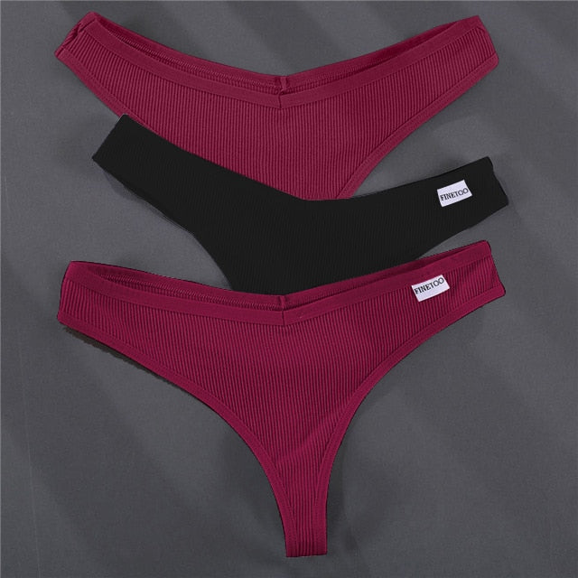 Women's Solid Color Summer G-Strings Set