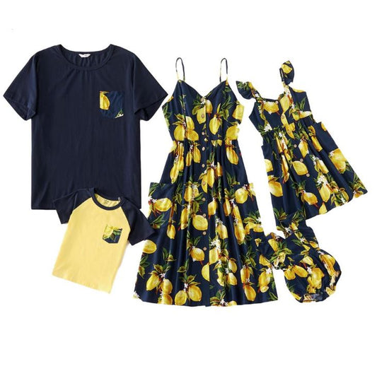 Lemon Print Family Matching Set