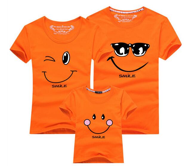 Cotton Family Matching T-Shirts with Short Sleeves