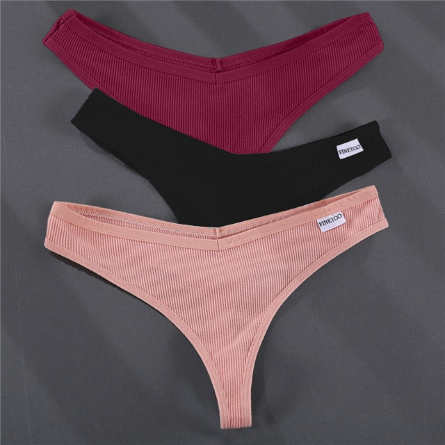 Women's Solid Color Summer G-Strings Set